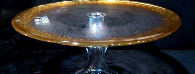 Cake Stand with Gold Accent