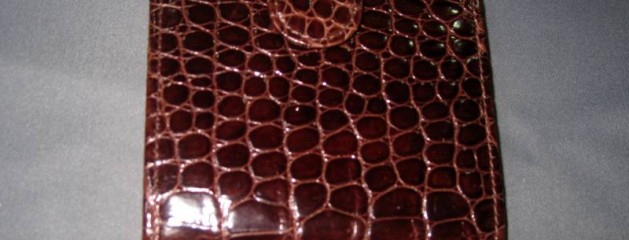 Crocodile Cardholder Small (Dark Brown Glaze)