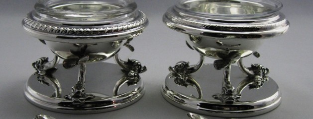 Sterling Silver Dolphin Salt and Pepper with Spoons